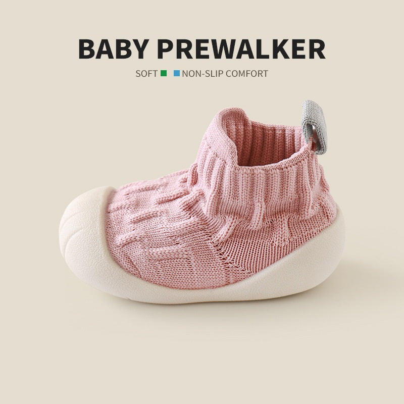 Unisex Patchwork Jacquard Pattern Soft-Sole Walking Shoes, MyKids-USA®, First Steps & Crawlers, MyKids-USA - Size/Age - insole length 11.50 cm - Color - Pink -  -  - TR2511140100-E.