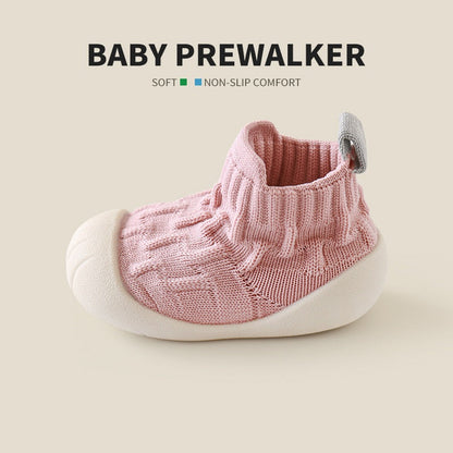 Unisex Patchwork Jacquard Pattern Soft-Sole Walking Shoes, MyKids-USA®, First Steps & Crawlers, MyKids-USA - Size/Age - insole length 11.50 cm - Color - Pink -  -  - TR2511140100-E.