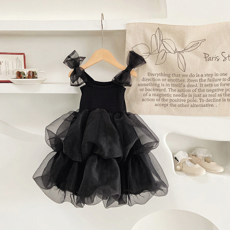 Baby Girl Black Herbon Style Elegant Princess Tutu Dress