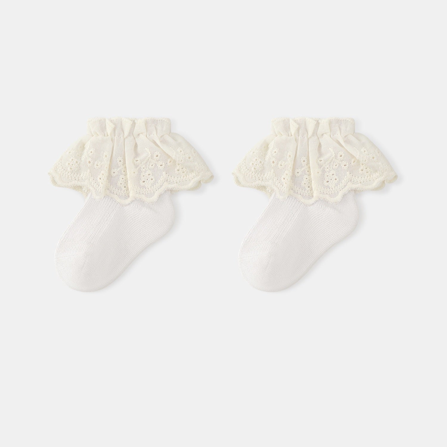 Autumn and Spring Baby Kids Girls Breathable Lace Trim Vintage Socks, MyKids-USA®, Baby & Toddler Socks & Tights, MyKids-USA - Size/Age - S (0-1Y) - Color - White -  -  - TR2601081405-E.