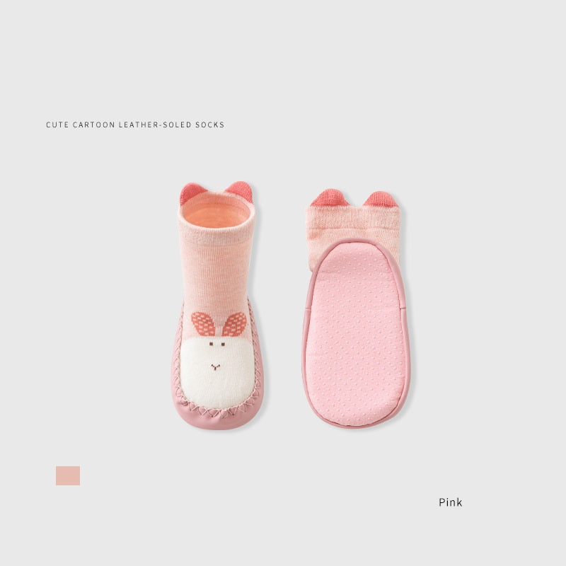 Toddler Walking Socks, Floor Shoe Socks, Cartoon Cute Baby Anti-slip Walking Shoes, MyKids-USA®, First Steps & Crawlers, MyKids-USA - Size/Age - insole length 11.00 cm - Color - Pink -  -  - TR2511142312-C.