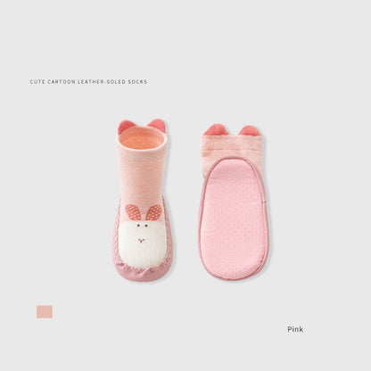 Toddler Walking Socks, Floor Shoe Socks, Cartoon Cute Baby Anti-slip Walking Shoes, MyKids-USA®, First Steps & Crawlers, MyKids-USA - Size/Age - insole length 11.00 cm - Color - Pink -  -  - TR2511142312-C.