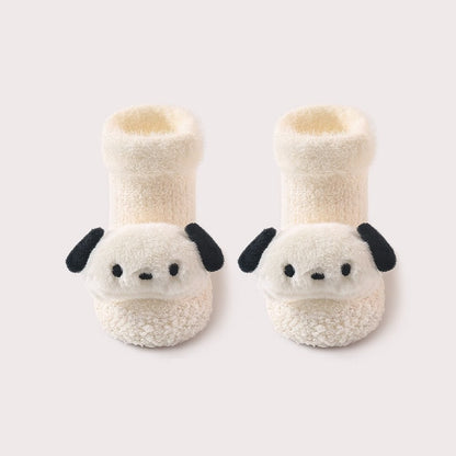 Thickened Winter Toddler Walking Socks – Mid-Calf Anti-Slip Cartoon Baby Floor Shoe Socks, MyKids-USA®, Baby & Toddler Socks & Tights, MyKids-USA - Size/Age - S (0-2Y) Insole Length 11.00 cm - Color - White -  -  - TR2411262123-E.