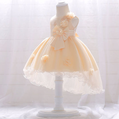 Baby Girl Full Moon Christening Trailing Tutu Formal Dress