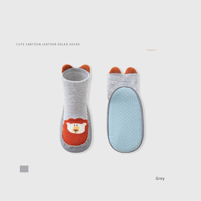 Toddler Walking Socks, Floor Shoe Socks, Cartoon Cute Baby Anti-slip Walking Shoes, MyKids-USA®, First Steps & Crawlers, MyKids-USA - Size/Age - insole length 11.00 cm - Color - Grey -  -  - TR2511142312-B.