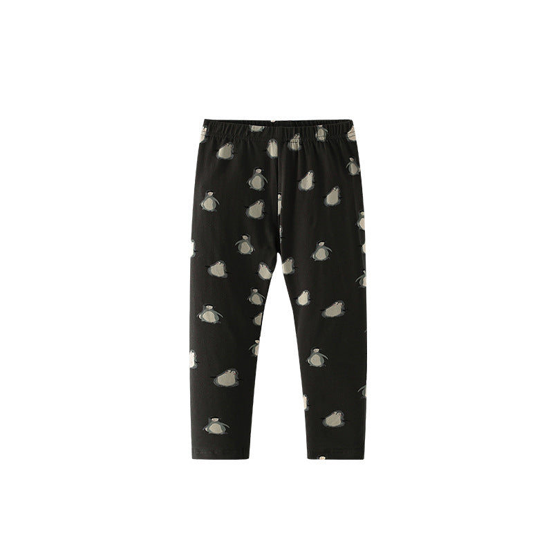 Autumn Arrival Baby Kids Girls Penguins Pattern Casual Pants, MyKids-USA®, Trousers, MyKids-USA - Size/Age - 100 (2-3Y) - Color - Black -  -  - TR2509182325-A.