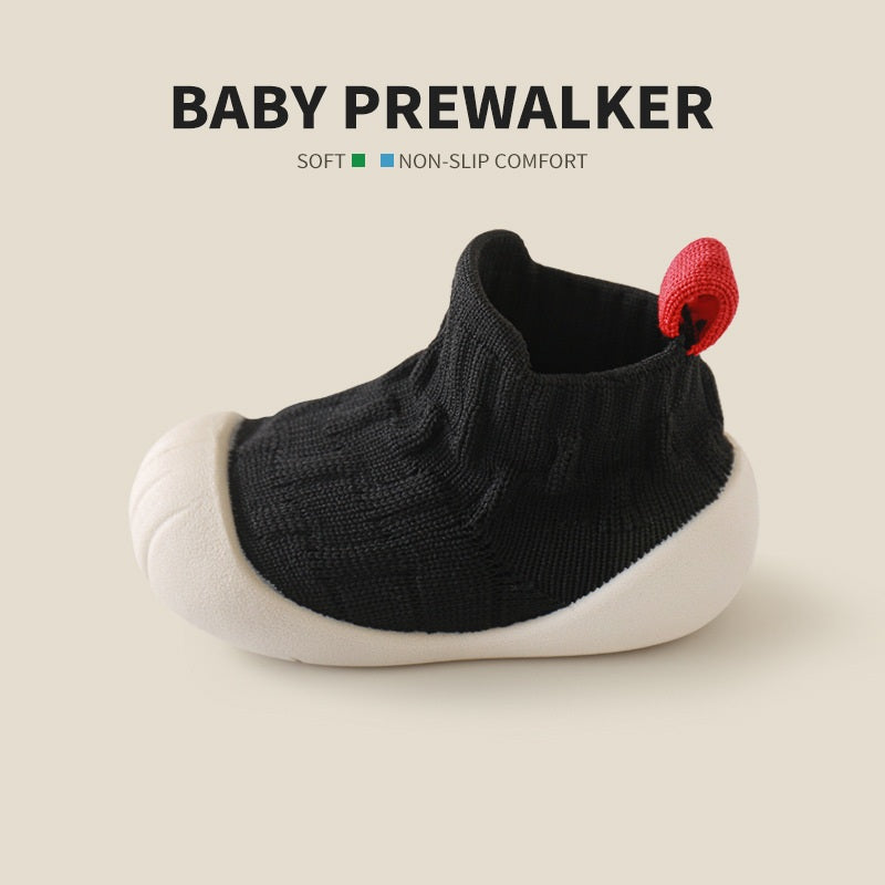 Unisex Patchwork Jacquard Pattern Soft-Sole Walking Shoes, MyKids-USA®, First Steps & Crawlers, MyKids-USA - Size/Age - insole length 11.50 cm - Color - Black -  -  - TR2511140100-B.