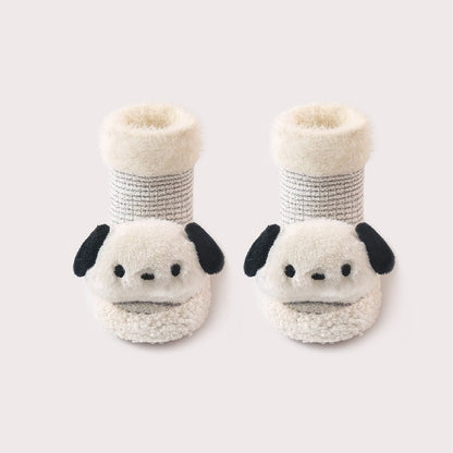 Thickened Winter Toddler Walking Socks – Mid-Calf Anti-Slip Cartoon Baby Floor Shoe Socks, MyKids-USA®, Baby & Toddler Socks & Tights, MyKids-USA - Size/Age - S (0-2Y) Insole Length 11.00 cm - Color - Coffee -  -  - TR2411262123-C.