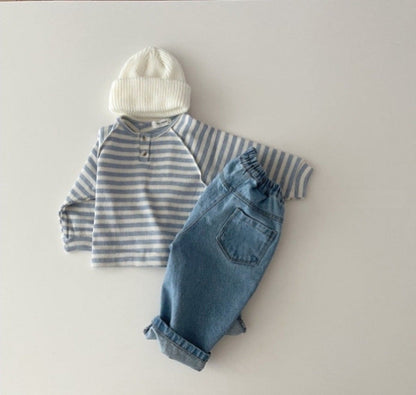 Baby Striped & Polka Dot Pattern & Solid Color Loose Comfort Shirt