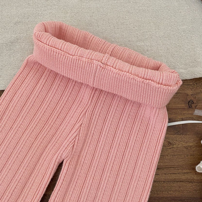 Winter and Autumn Baby Kids Girls Long Sleeves Knitted SET Cardigan and Flared Pants Knitted Clothing Set