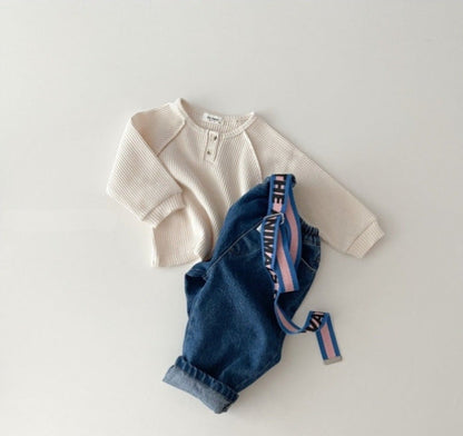 Baby Striped & Polka Dot Pattern & Solid Color Loose Comfort Shirt