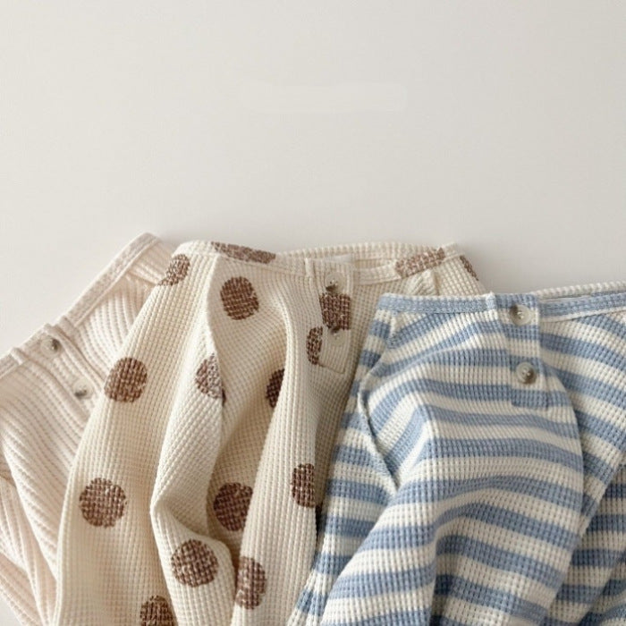 Baby Striped & Polka Dot Pattern & Solid Color Loose Comfort Shirt