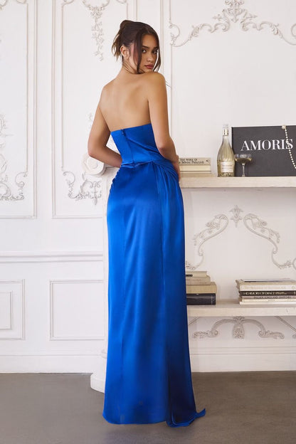 Strapless Satin And Corset Gown
