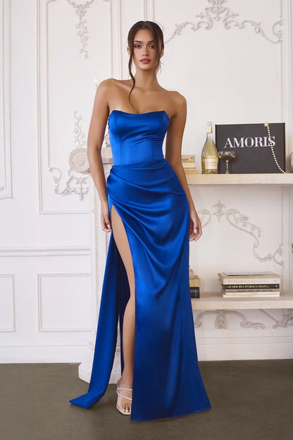 Strapless Satin And Corset Gown