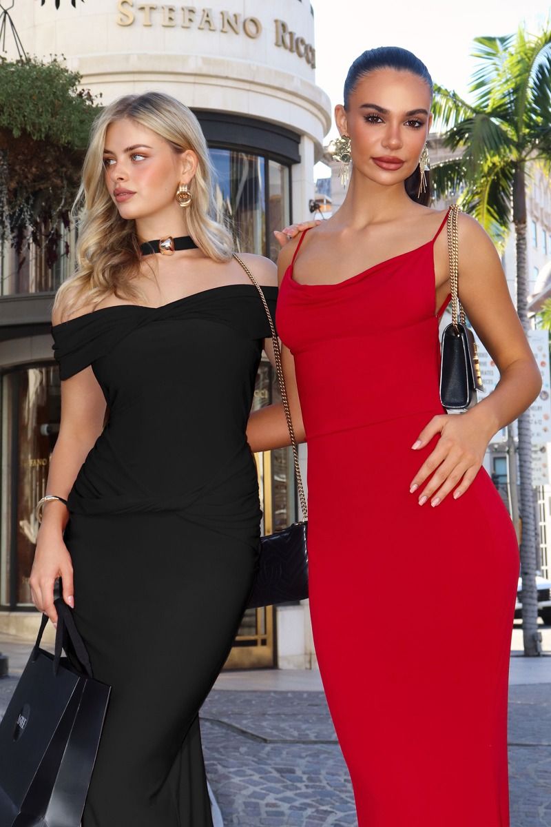 Minimalist Open Back Lace Detail Fitted ITY Evening Gown with Spaghetti Straps
