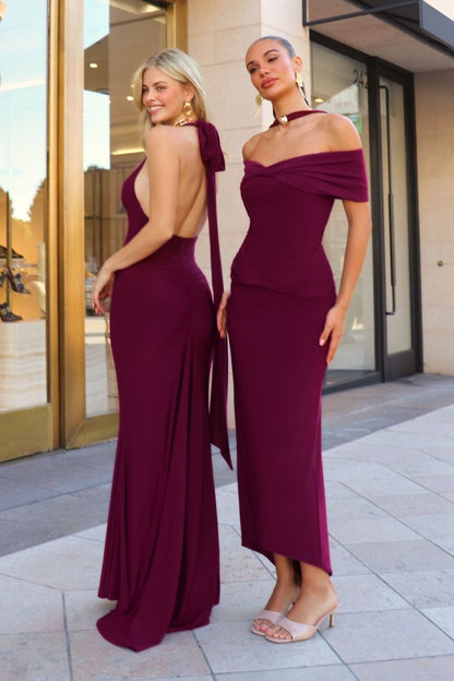 Deep V Halter Neckline Stretch