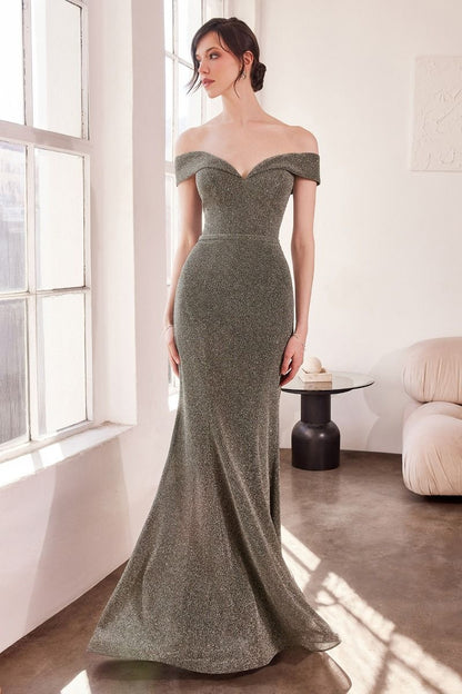 Sparkly Mermaid Dress With Sweetheart Neckline And Off-The-Shoulders