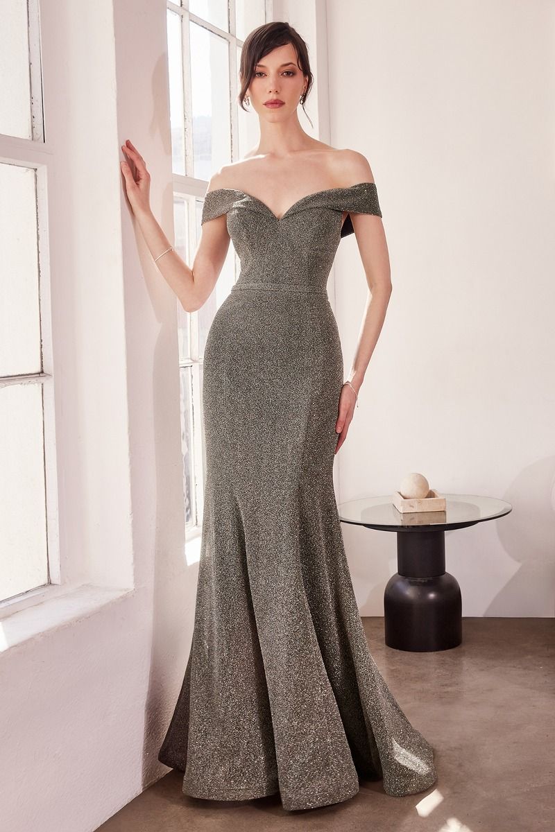 Sparkly Mermaid Dress With Sweetheart Neckline And Off-The-Shoulders