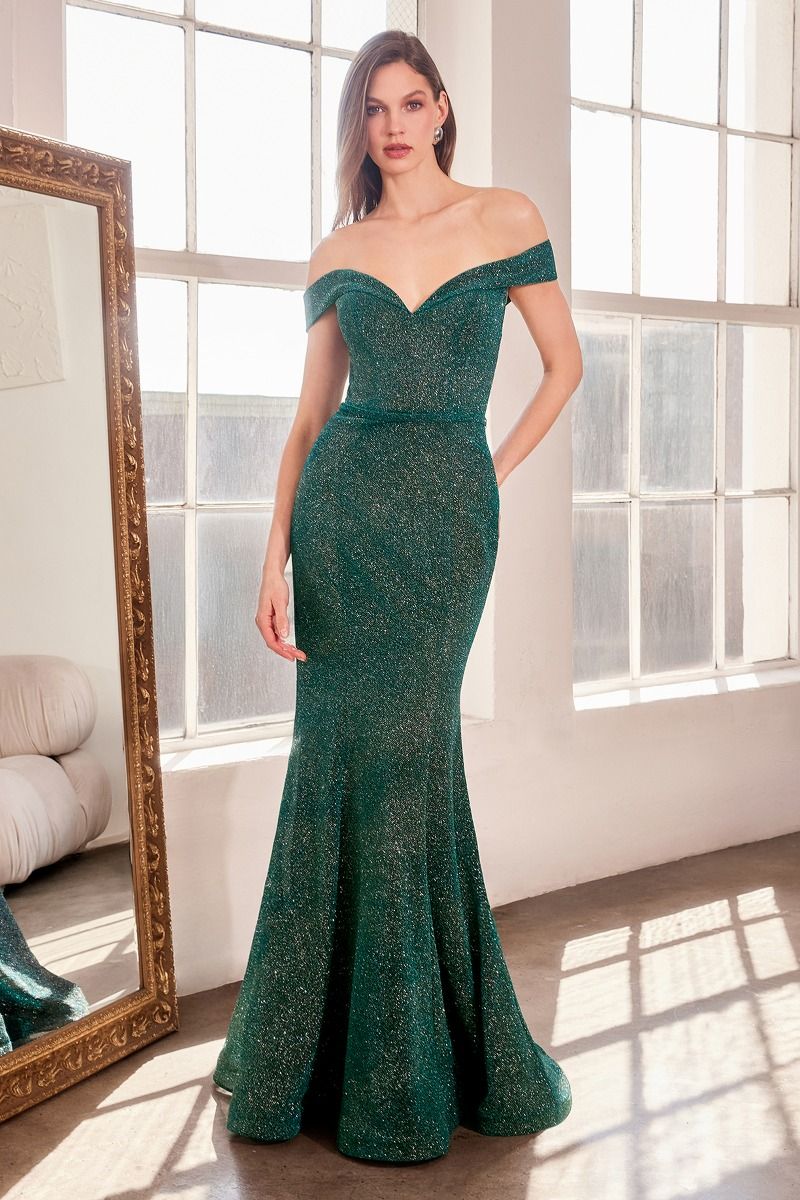 Sparkly Mermaid Dress With Sweetheart Neckline And Off-The-Shoulders