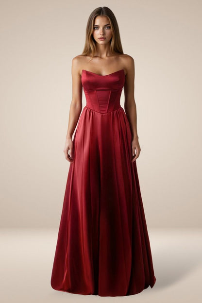 Sweetheart neckline Satin A-line dress Tux-USA Sweetheart neckline Satin A-line dress Tux-USA