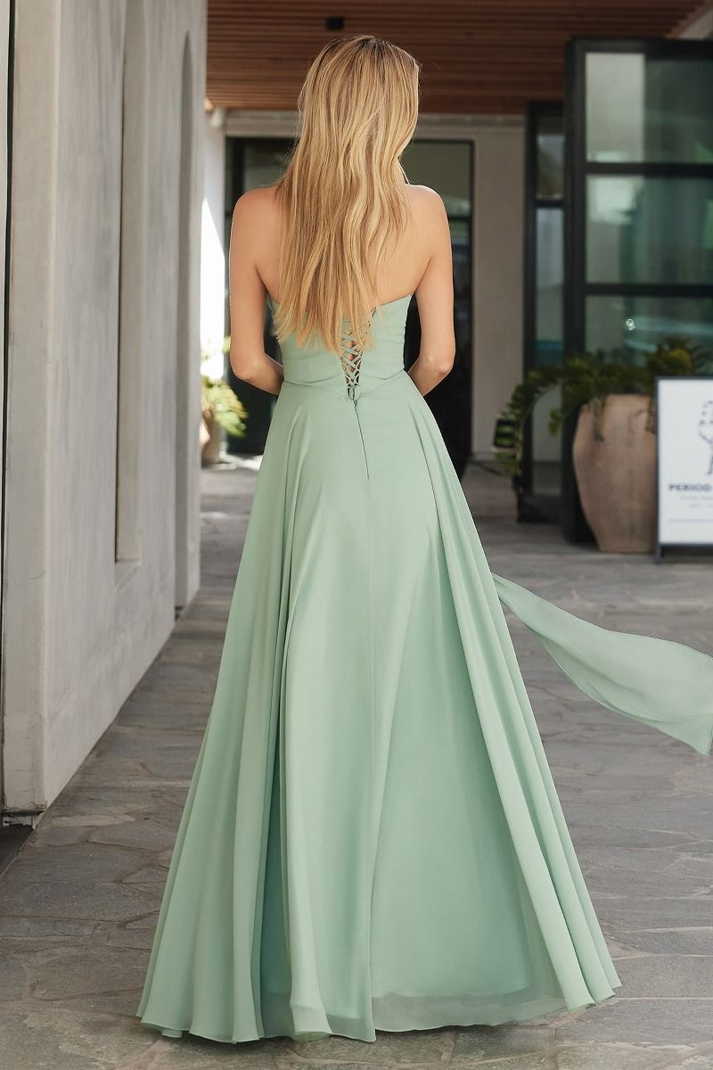 Strapless sweetheart neckline A-line dress