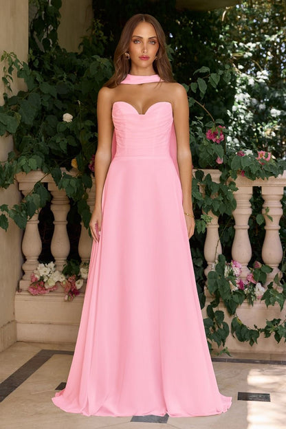 Strapless sweetheart neckline A-line dress