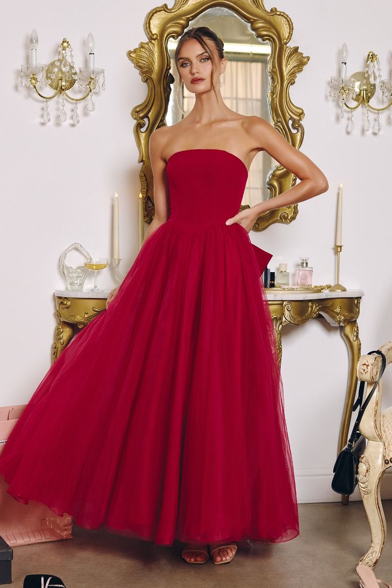 Strapless Gown Wtih Tulle