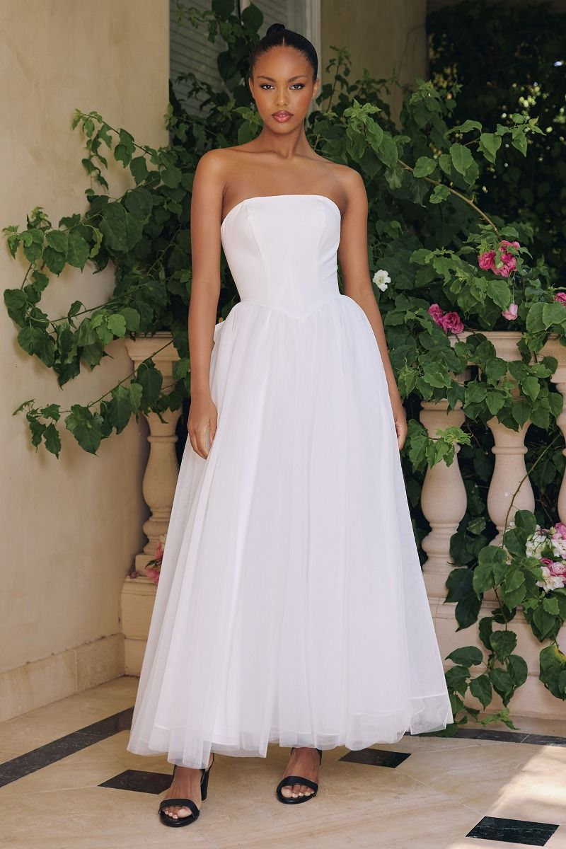 Strapless Bridal Ball Gown Wtih Tulle