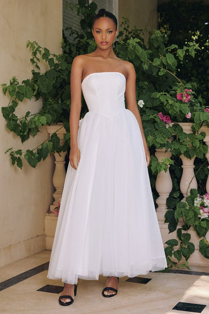 Strapless Bridal Ball Gown Wtih Tulle
