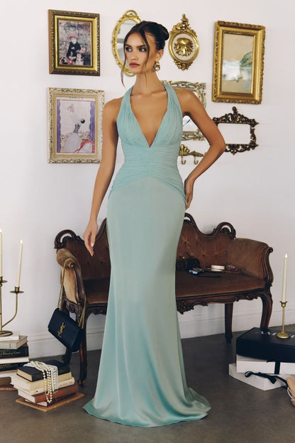 Neckline With Pleated Chiffon and Satin