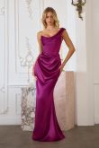 One Shoulder Stretch Satin Gown
