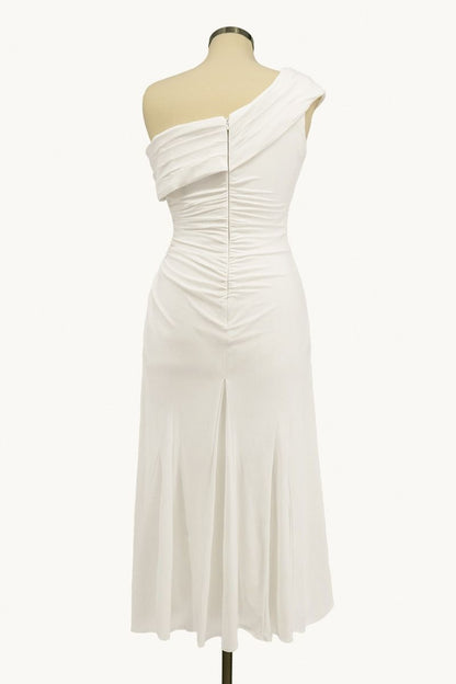 Asymmetric Midi Wedding Dress