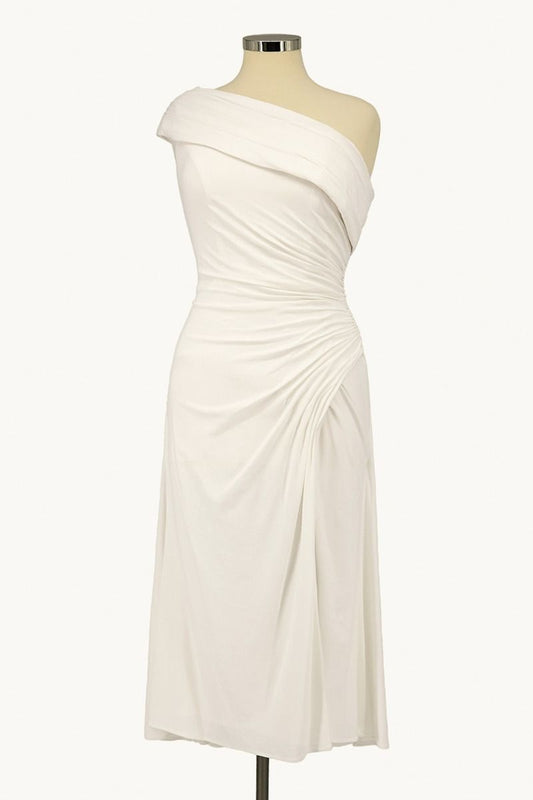 Asymmetric Midi Wedding Dress