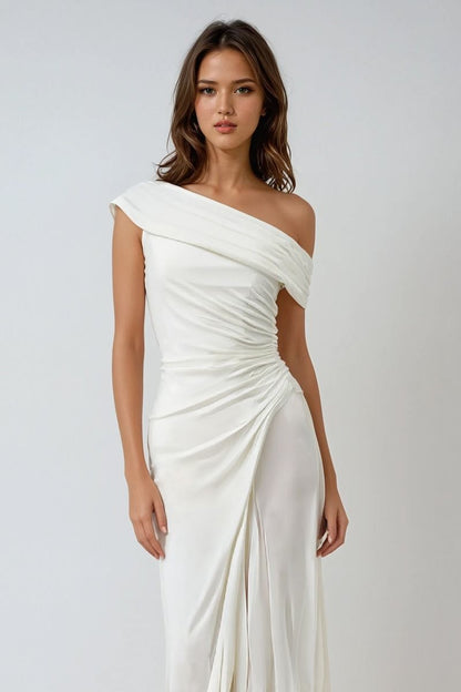 Asymmetric Wedding Dress With Leg Opening