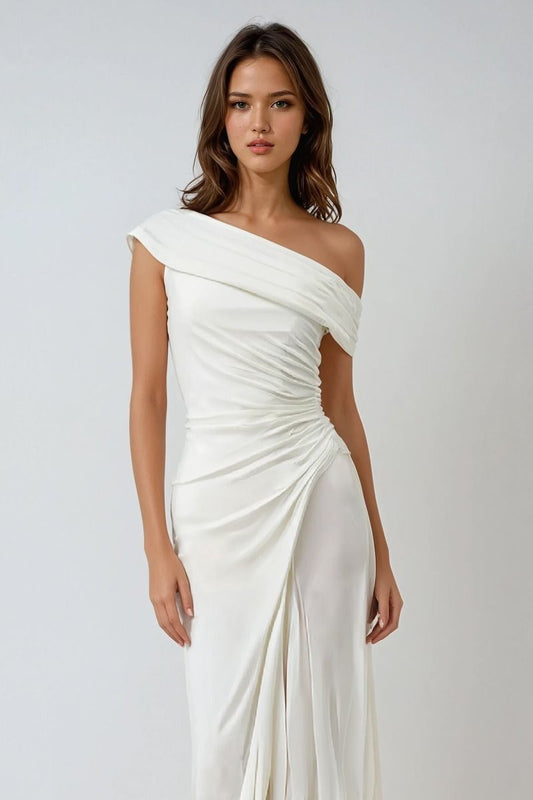 Asymmetric Wedding Dress With Leg Opening