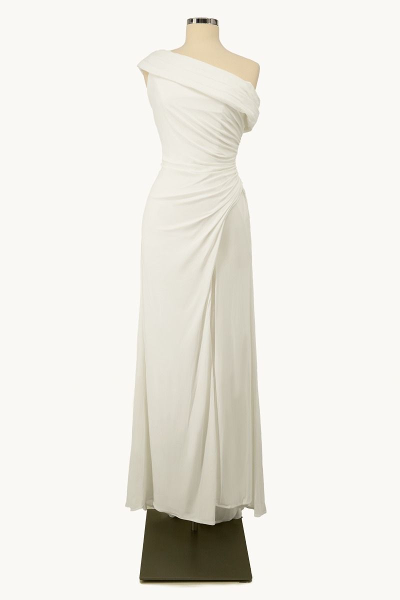 Asymmetric Wedding Dress With Leg Opening