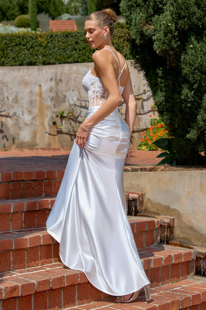 Luminous Embellished Corset Mermaid Wedding Gown - Stretch Satin