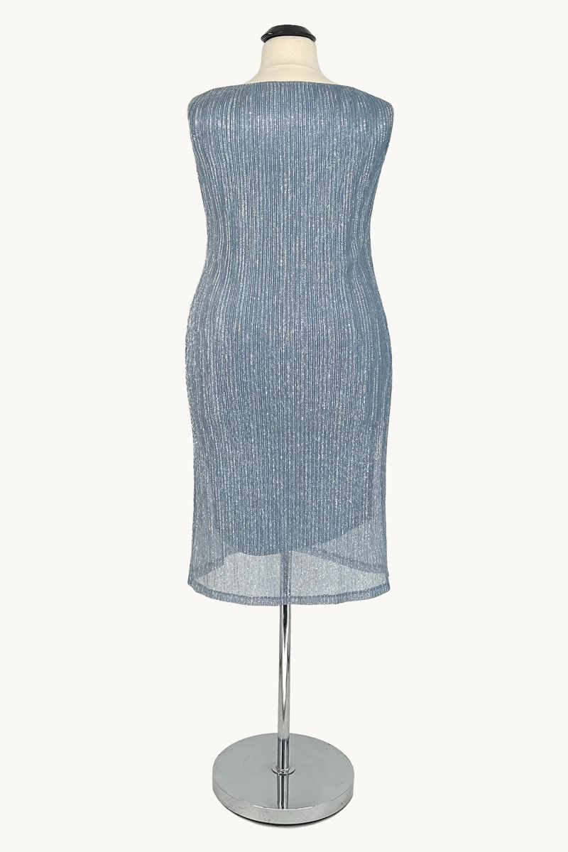 Plus Size Sequin Sheath Dress with Chiffon Overlay Jacket