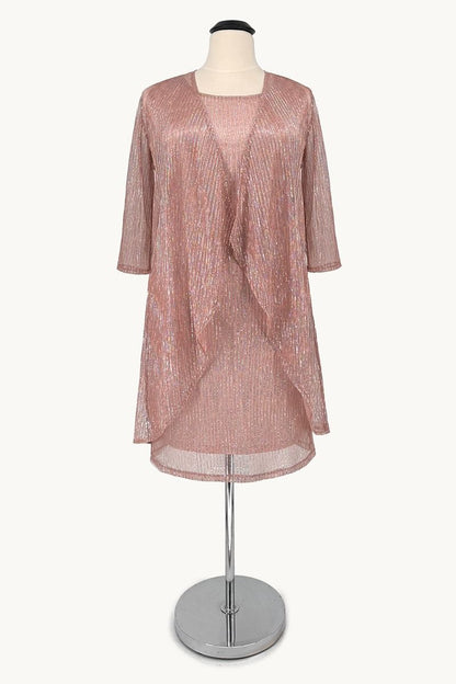 Plus Size Sequin Sheath Dress with Chiffon Overlay Jacket