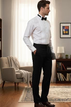 "Washington" Black Stretch Blend Tuxedo Pants