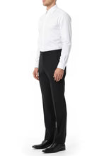 "Washington" Black Stretch Blend Tuxedo Pants