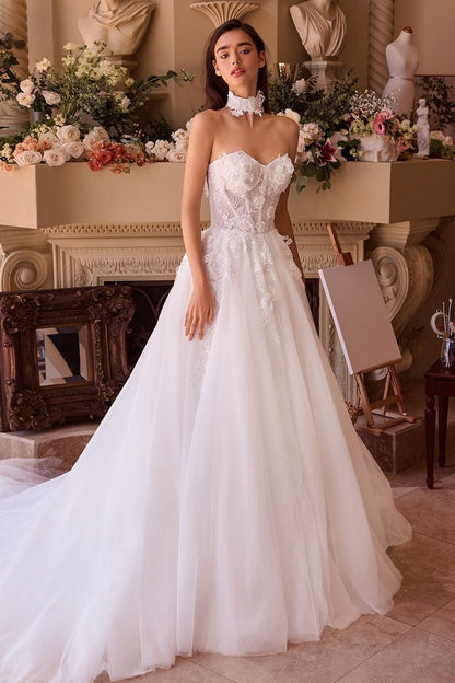 Strapless Lace & Tulle Wedding Ball Gown