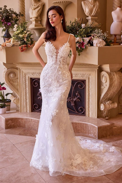 Fitted Lace Wedding Gown 16 / Off White Fitted Lace Wedding Gown 16 / Off White