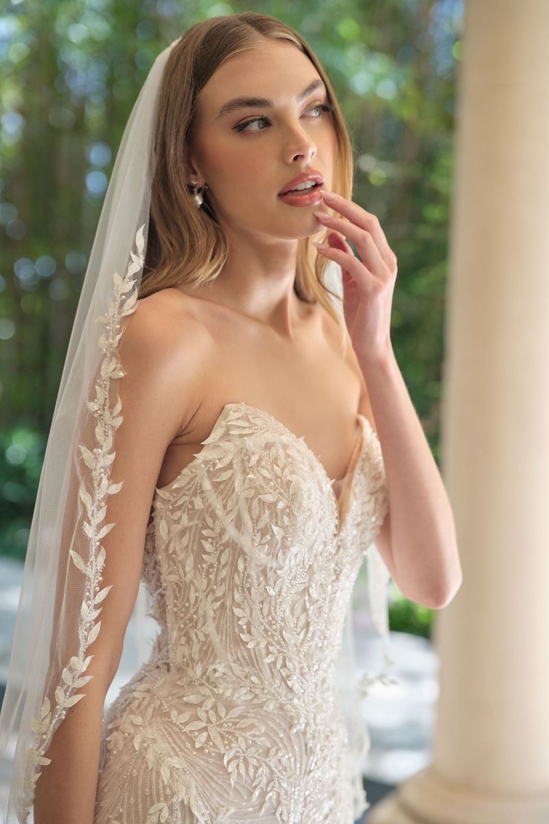 Mermaid Bridal Gown Strapless Sweetheart Neckline and Sheer