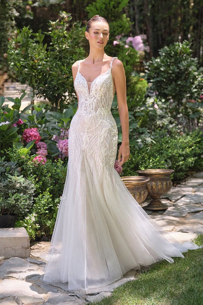 Embroidered Tulle Lace Wedding Gown