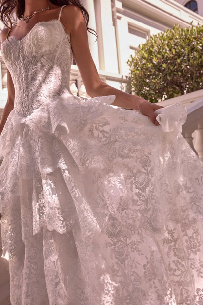 Layered Scallop Lace Ball Gown