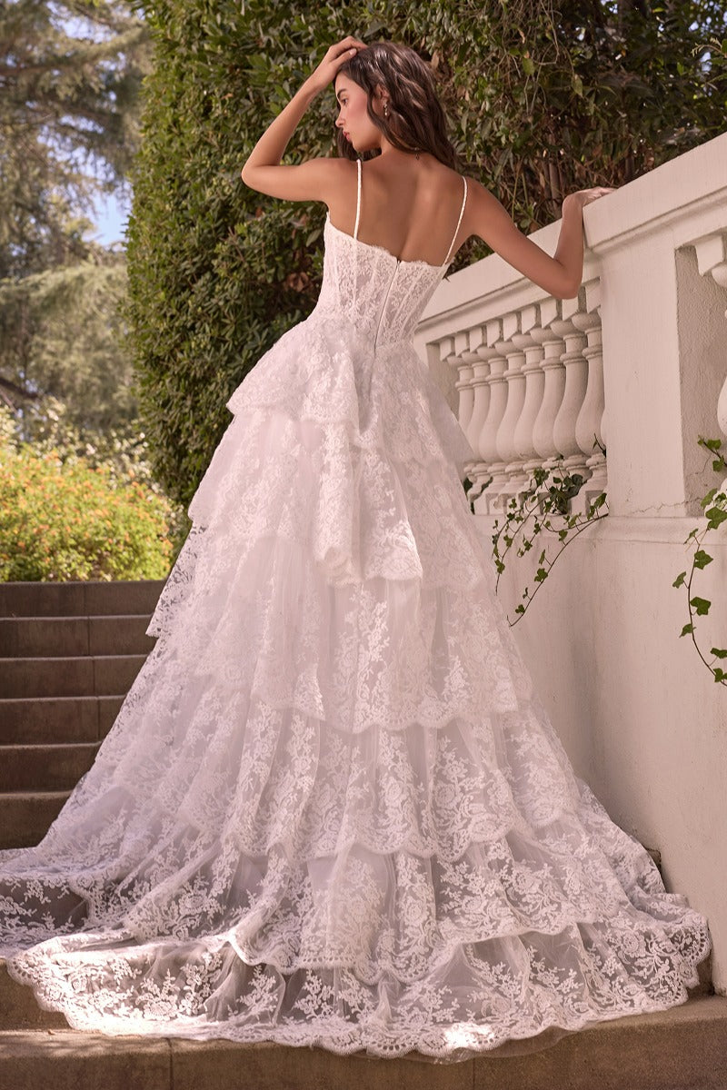 Layered Scallop Lace Ball Gown