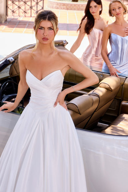 Strapless Satin A-Line Wedding Dress