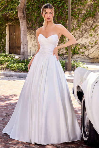 Strapless Satin A-Line Wedding Dress