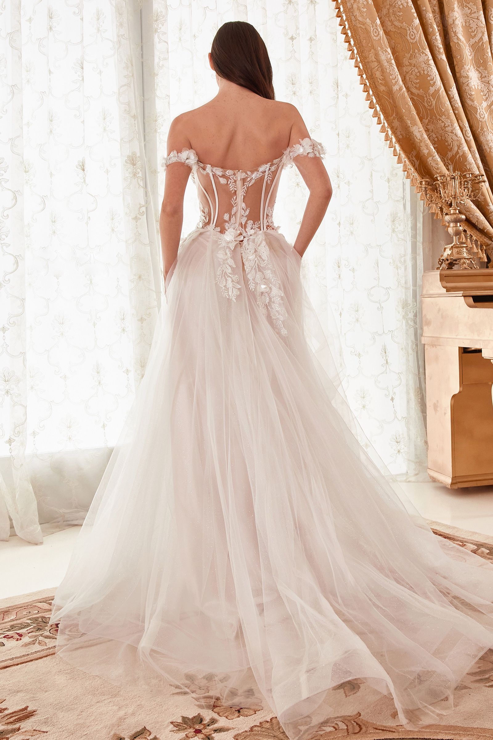 Ladivine WN308 - Floral Off-Shoulder Bridal Gown 8 / French White - Shop Ladivine dresses on Couture Candy at CoutureCandy.com Ladivine WN308 - Floral Off-Shoulder Bridal Gown 8 / French White - Shop Ladivine dresses on Couture Candy at CoutureCandy.com